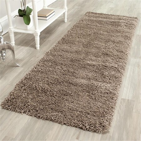 Safavieh 2 ft. 3 in. x 11 ft. Runner Taupe California Shag Rug SG151-2424-211